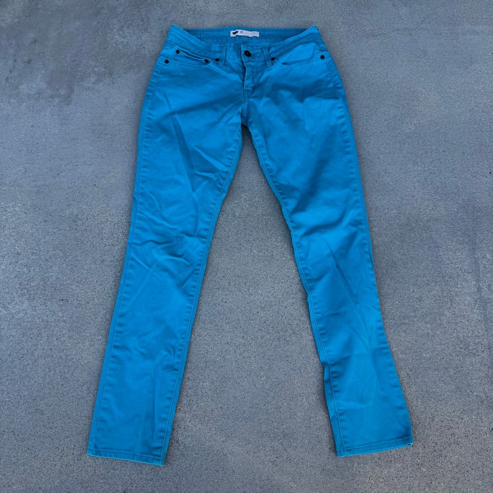 Levi's Pants Women 27 Turquoise Blue Stretch Cotton Size 27